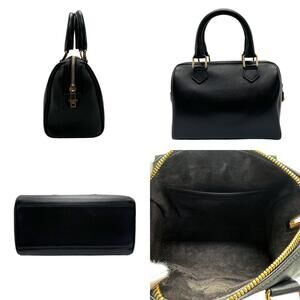 Celine Cuir Shoulder Black Boston Triomphe Bag Leather